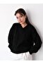 Oversized Women's V-Neck Elegant Soft Textured Stylish Hair Knit Sweater