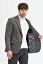 Dorra Men's Black-Grey Cotton Blend Stretch Fabric Dobby Mono Collar Sport Slim Fit Blazer Jacket - 7