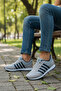 Men's Gray Navy Blue Daily Lace-Up Sneaker Casual Comfortable Soft Soled Comfortable Stylish Sports Shoes - 2