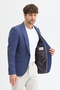 Domingos Men's Brown-Navy Blue Cotton Elbow Slim Fit Sports Blazer Jacket - 5