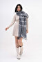 Wool Geometric Pattern Winter Scarf - Gray - 8