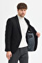 Max Hasır Men's Black Patterned Polyviscose Fabric Slim Fit Sports Blazer Jacket - 7
