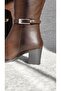 Melinta Black Zippered Buckle Detailed Brown Boots - 5