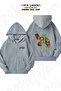 Unisex Robe-Frog Printed Oversized Back Printed Zippered Hooded Cardigan