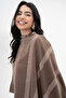 Wool Geometric Pattern Winter Scarf - Brown