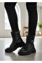 7120 Black Leather Winter Non-Slip Sole Women's Daily Lightweight Boots - 2