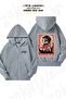 Unisex Meow Mao China Cat Meme Printed Oversized Back Printed Zip Hooded Cardigan