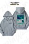Unisex Chainsaw Man Himeno Printed Oversized Back Printed Zippered Hooded Cardigan