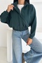 Women's Green Zippered Buttoned Modal Fabric Premium Crop Jacket - 2
