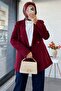 Slim Fit Women's Blazer Jacket – Burgundy