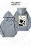 Unisex My Hero Academia Denki Kaminari Printed Oversized Back Printed Zippered Hooded Cardigan
