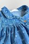 Miniğimin Cicileri Heart Printed Girls' Soft Denim Dress - Blue - 4