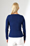 Women's Collar Detail Long Sleeve Knitwear Blouse - 8