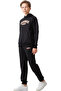Boy's Phonix Written Tracksuit with Phoenix Detail on the Back, Kangaroo Pocket, Hooded Black Color Tracksuit Set - 5