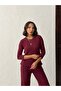 Women's Soft Ribbed Knit Fabric Bottom Top Set - 2