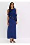 Women's Plus Size Cobalt , Chiffon and Sequin Detailed Evening Dress 65N23491 - 7