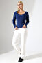 Women's Collar Detail Long Sleeve Knitwear Blouse - 2