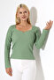 Women's Collar Detail Long Sleeve Knitwear Blouse