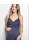 Women's 94% Viscose 6% Elastane Lace Detailed Buttoned Front Maternity/Nursing Nightgown with Breastfeeding Features - 4