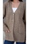 Women's Mother Plus Size Chain Flower Motif Cardigan