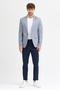 Malço Men's Indigo Dobby Polyviscose Fabric S Slim Fit Sports Blazer Jacket - 4