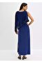 Women's Plus Size Cobalt , Chiffon and Sequin Detailed Evening Dress 65N23491 - 6