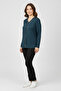 Women's Front Closed Button Detail Stone-Embellished Narcissus Seasonal Bluse