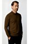 Brown Standard Fit Slim Fit Polo Collar Buttoned Plain Long Sleeve Knitwear - 2