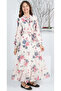 Girl's Lined Full-Length Floral Patterned Stylish and Comfortable Dress That Doesn'T Show under Clothes