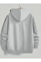 Men's Minimalist Wave Printed Hooded Sweatshirt - 2