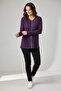 Women's Front Closed Button Detail Stone-Embellished Narcissus Seasonal Bluse - 3
