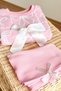My Little Girl's Cicileri Bow Detailed Girls' 2-Piece Set - Light Pink - 4