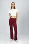 Women's High Waist Stretch Fabric Stretchy Flared Pants Leggings Burgundy - 4