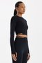 Crop top cu cataramă, negru - 4