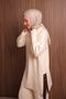Women's Oversized Plain Woven Slit Hijab Knitwear Set 3115 - 5