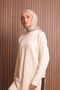 Women's Oversized Plain Woven Slit Hijab Knitwear Set 3115 - 4