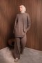Women's Oversized Hair Braid Pattern Trouser Hijab Knitwear Set 3116 - 6