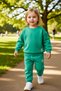 Girl's Comfortable Knitted Two-Piece Set High-Quality Stylish Casual Daily Wear