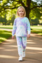 Girls' Cotton Tie-Dye Patterned Top and Bottom Tracksuit Set High-Quality Stylish Comfortable Casual Daily Wear