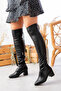 Ella Black Leather Over-The-Knee Boots