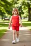 Girls' Cotton Sleeveless Ruffle Detailed Knitted Set Quality Stylish Comfortable Casual Daily Wear