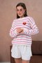 Oversized Striped Teddy Bear Detailed Crew Neck Sweater Aw25Kz0070 - 2