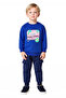 Boy's Travel Themed Cotton Knitted Suit Airplane and Palm Tree Printed Quality Stylish Comfortable - 4