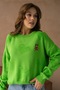 Oversized Heart and Teddy Bear Detailed Crew Neck Knitwear Sweater Aw25Kz0071 - 2
