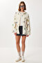 Printed Transitional Raw Linen Jacket LSA0001 CREAM GREEN - 3