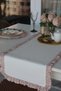 Runner Off-White Ruffled Floral Vintage 40X130Cm Duck Linen - 3