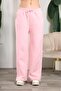 Women's Clothing Bottom Three Thread Ribbed Belted Lace-Up Detail Sweatpants
