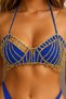 Gold Color Stone Bikini Top Bralet Body Accessory - 4
