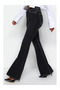 Black Contrast Stitching Pack High Waist Comfort/Flexible Flare Jeans - 3