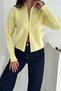 Basic Double Zipper Detailed Mock Neck Knitwear Cardigan Aw25Hi0054 - 7